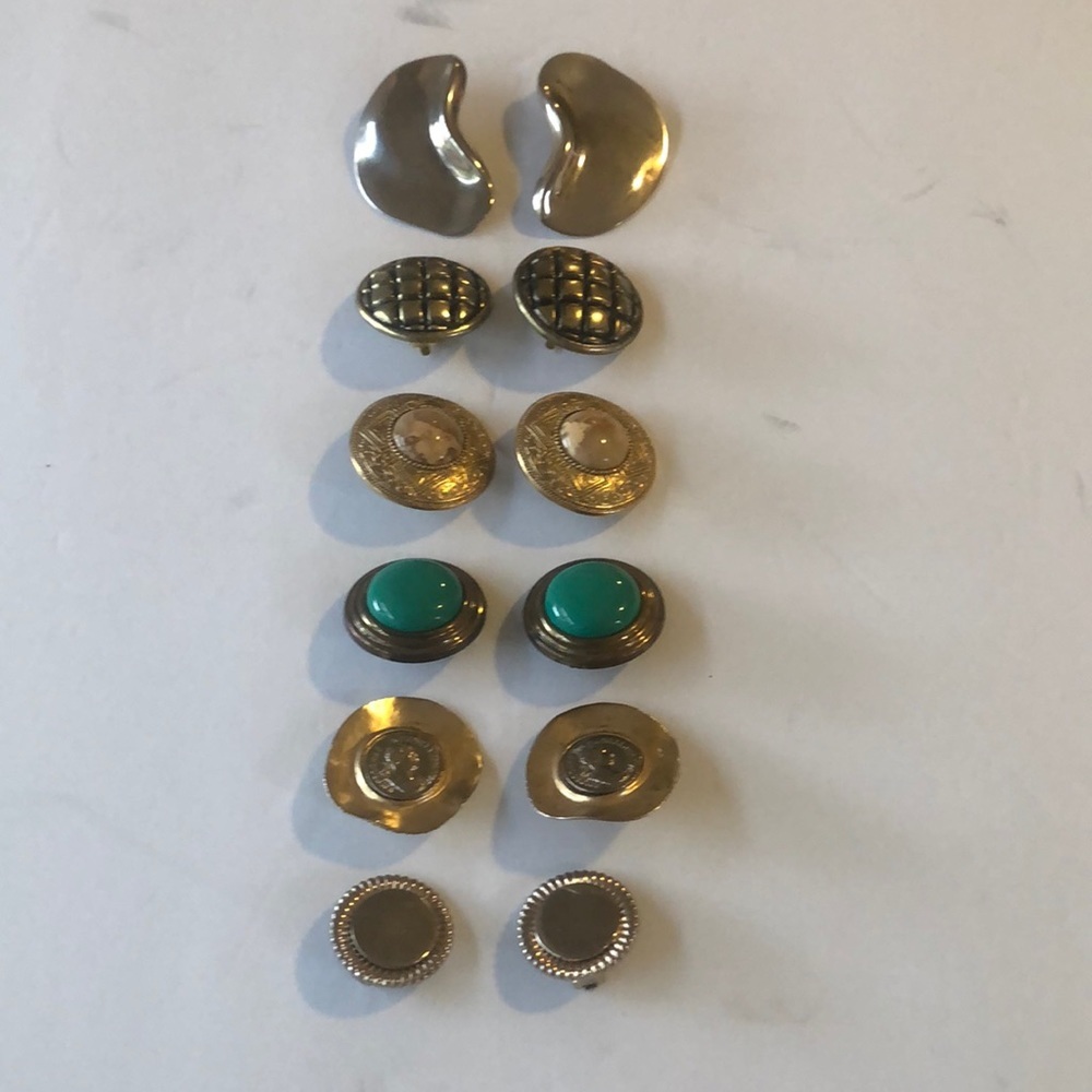 6 pairs vintage clip earrings